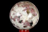 Polished Rubellite (Tourmaline) & Quartz Sphere - Madagascar #182225-1